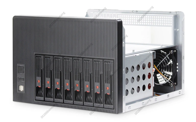 Das NAS-Home-Speicher-Servergehäuse mit 8 Scheiben unterstützt Hot-Swap-fähige Kompatibilität mit Micro-ATX-Motherboards