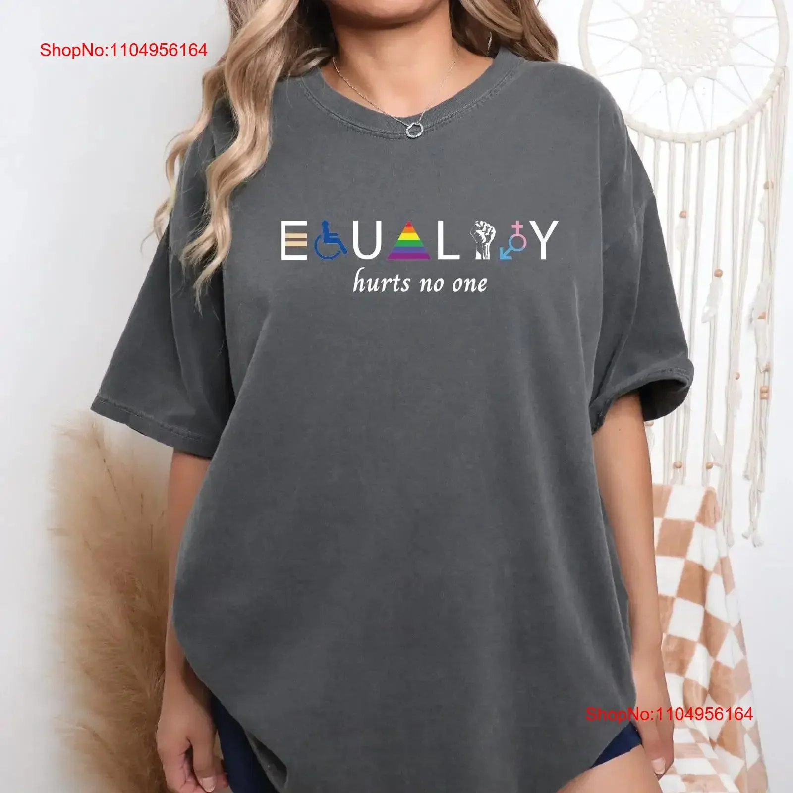 

Футболка Equality Hurts No One Black Lives Matter Equal Rights Pride ЛГБТК Социальная справедливость Гей VLB950 винтажная стираная удобная