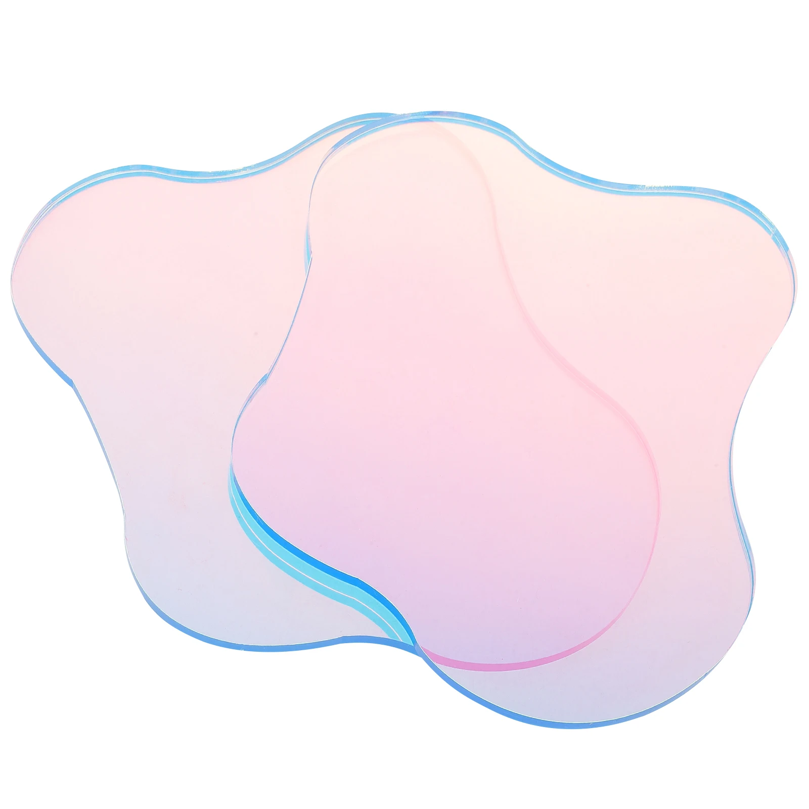 

2pcs Acrylic Coaster Decorative Plate Irregular Shape Cup Holder Heat Insulation Table Jewelry Making Kit Storage Dish