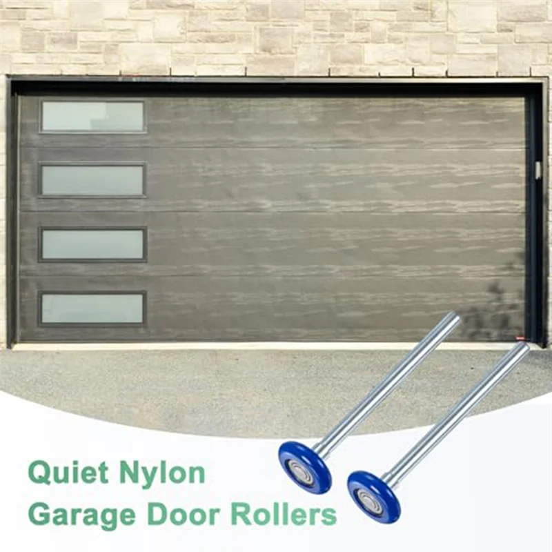 A26F-6 stuks nylon garagedeurrollen, 1,8 inch / 46 mm stille garagedeurwielen, hoge belasting 6200Zz 8 ballen afgedicht precisielager