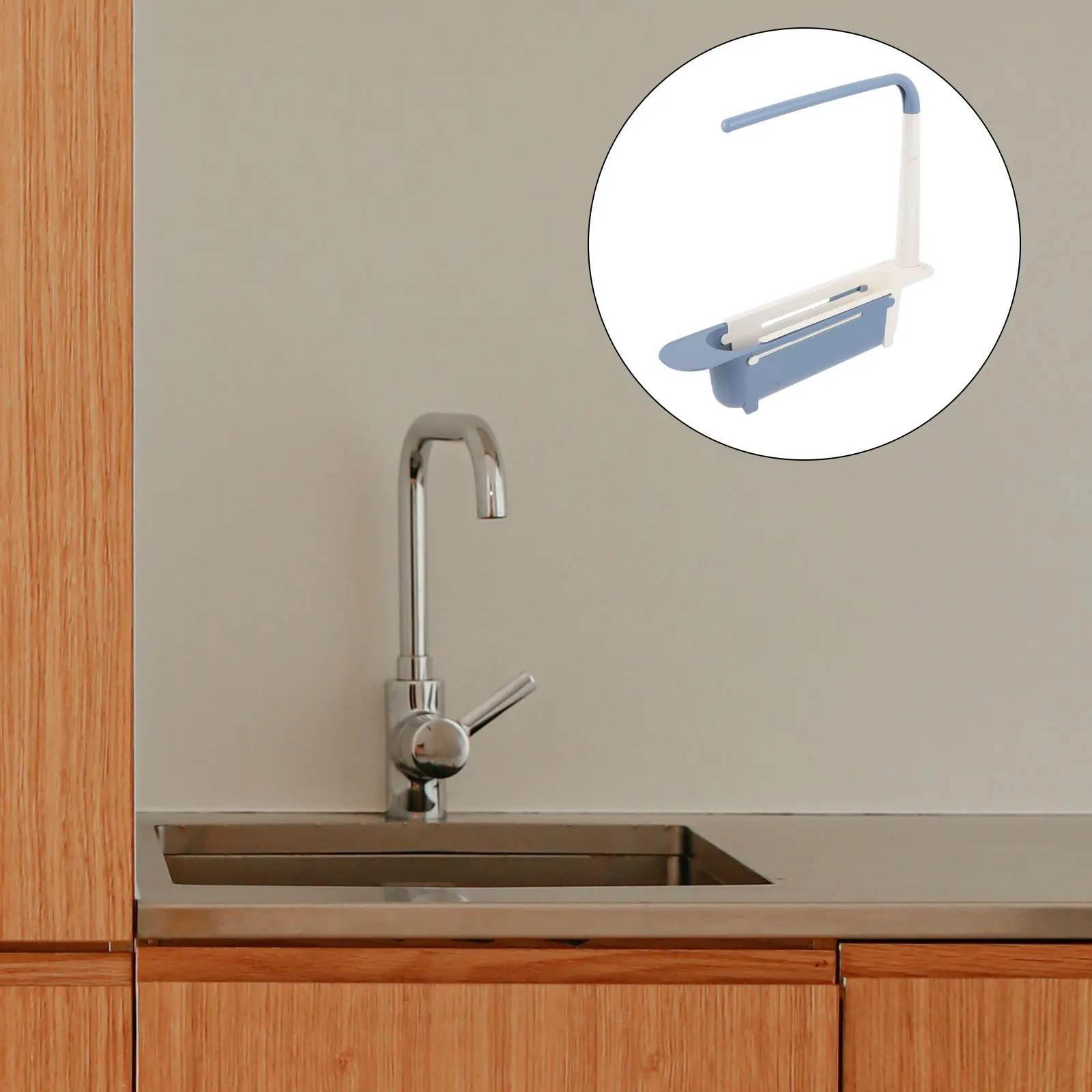 

Telescopic Drain Rack Sponge Holder PP Material Kitchen Sink Organizer Shelf Drying Draining Frame Practical Storage