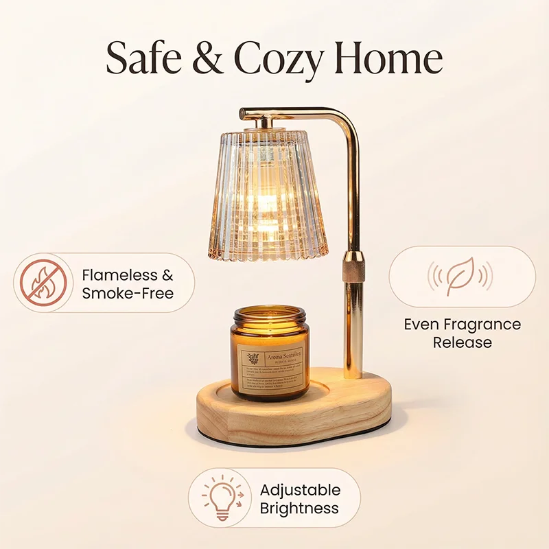 AC-220V Aromatherapy Candle Heating Lamp Deodorize 50W Dimmable Cafe Ambient Light Romantic Atmosphere Desktop Decorative Lamp