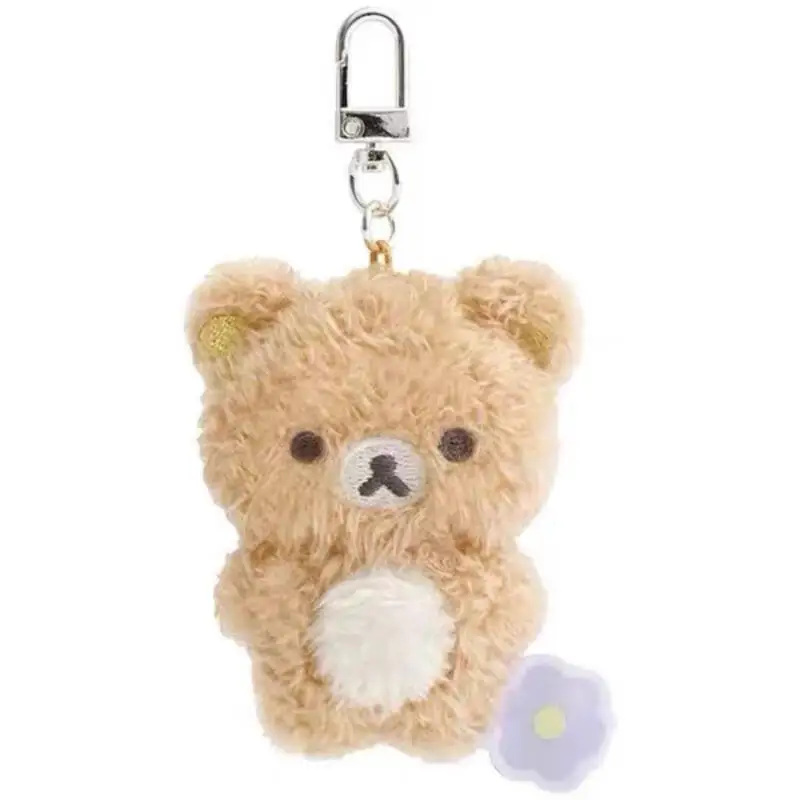 LLavero de juguetes de peluche Kawaii Rilakkuma Korilakkuma, mochila bonita de dibujos animados, muñeco colgante para pareja, periférico creativo, regalos de cumpleaños