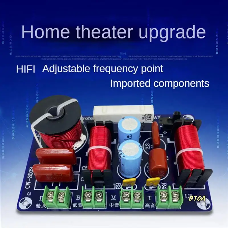 4PCS 3-Way 250W 850/5200Hz Frequency Divider DIY Speaker Filter Circuit Treble Medium Bass Hifi Stereo Audio Crossover