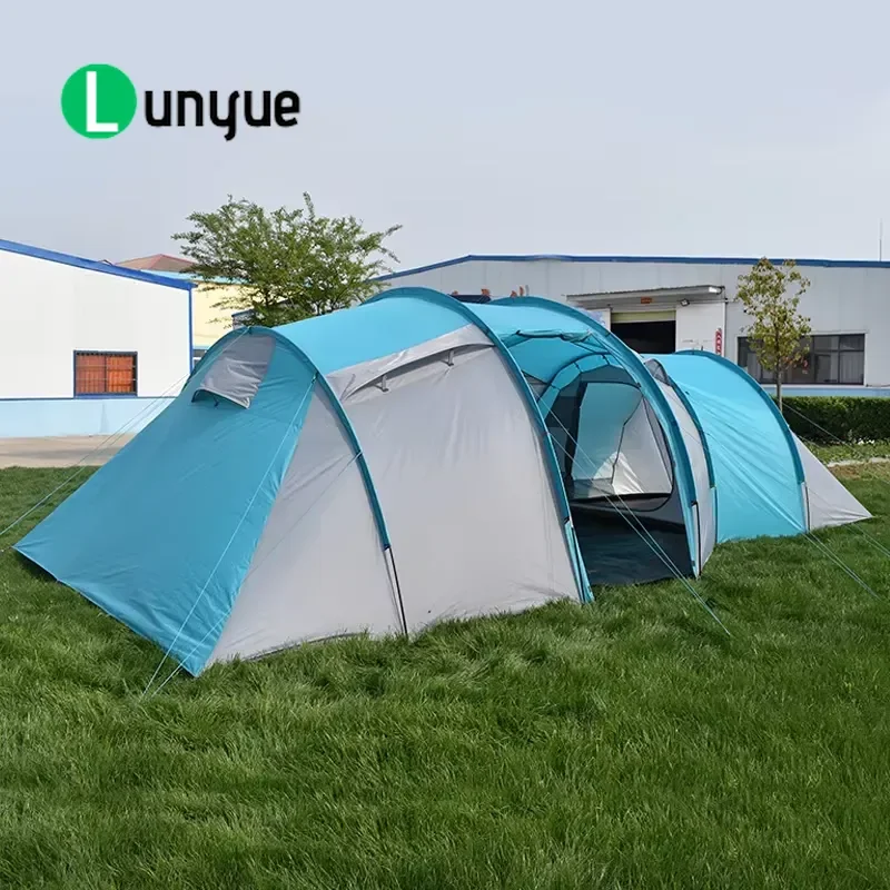 Customized Luxury Outdoor Camping Tent for 6-8 People Double Layer Polyester Waterproof Windproof Mosquito Proof Two Bedroom