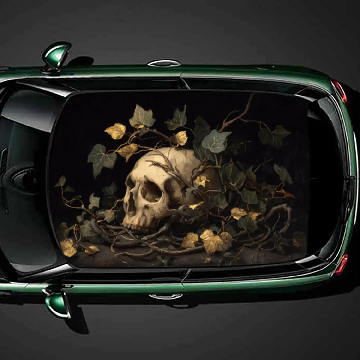 

Skull Entwined with Vines Death and Growth Car Roof Sticker PVC Self Waterproof stick , Striking Auto Exterior Accessories Deco