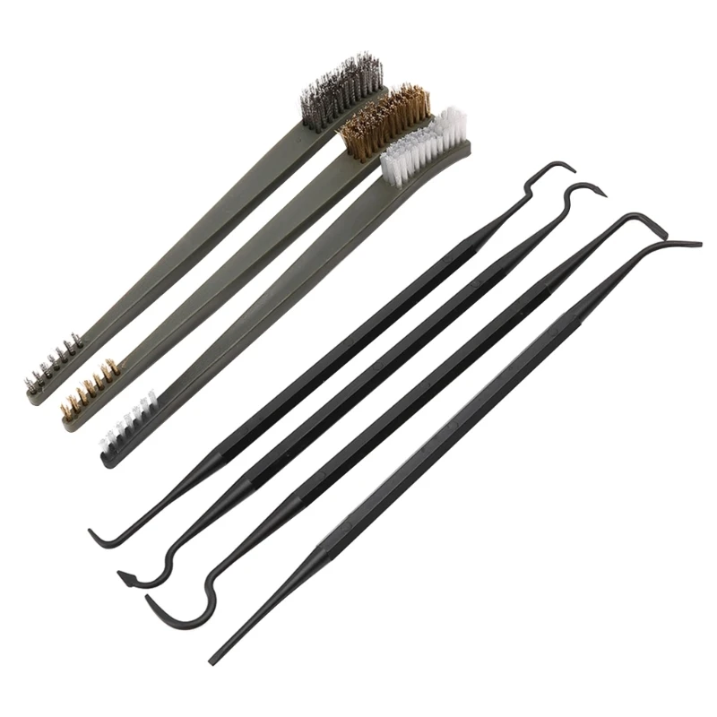 G92F 7pcs Universal Cleaning 3pcs Steel Wire Brush 4pcs Nylon Pickaxe Set