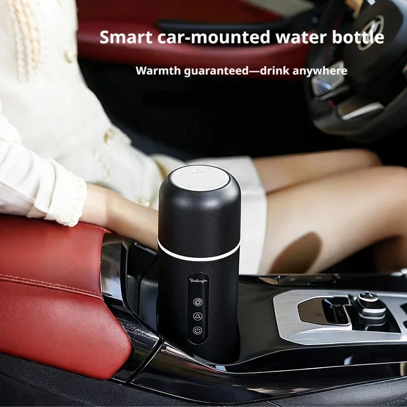 Auto Stirring Car Heating Cup 12V 24V Multi Temperature Control One Touch Boil Coffee Milk Mixing Portable Travel Thermal Mug