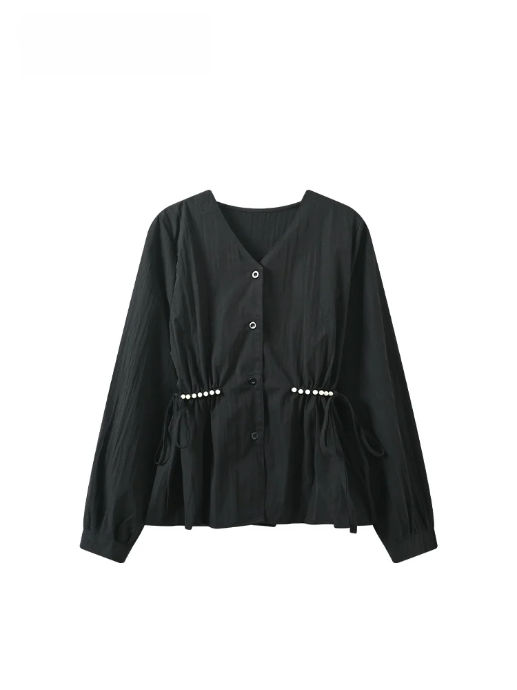 

Casual Loose Long Sve V-Ne irt Women's plus Size Spring New Sle Faionable Young-looking Top for plus Size Ladies