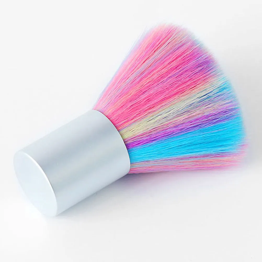 

2Pcs Colorful Nylon Manicure Nail Brush for Dust Debris Removal Makeup Powder Blending Comfortable Grip Portable Nail Art Supply