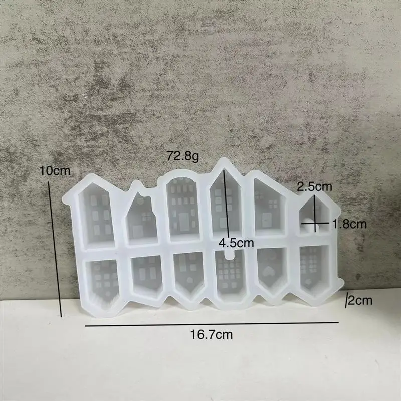 3D Nordic Style Small House Silicone Mold 12-hole House Candle Molds Mini Houses Plaster Concrete Cement Mould Aroma Soap Molds