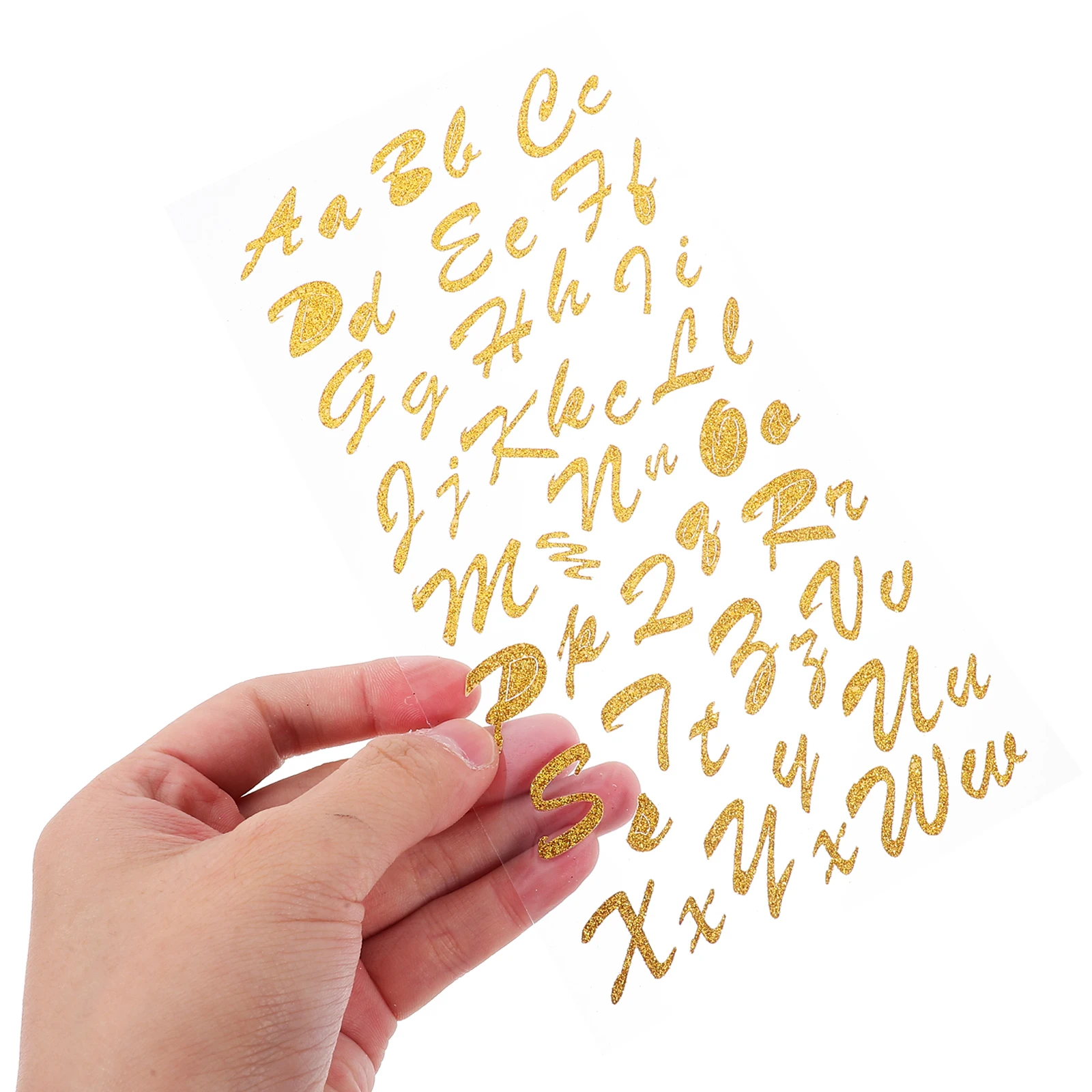 

6 Sheets Glitter Alphabet Number Stickers Diy Scrapbook Self Adhesive Small Stickers For Crafts Journal Supplies English Letters
