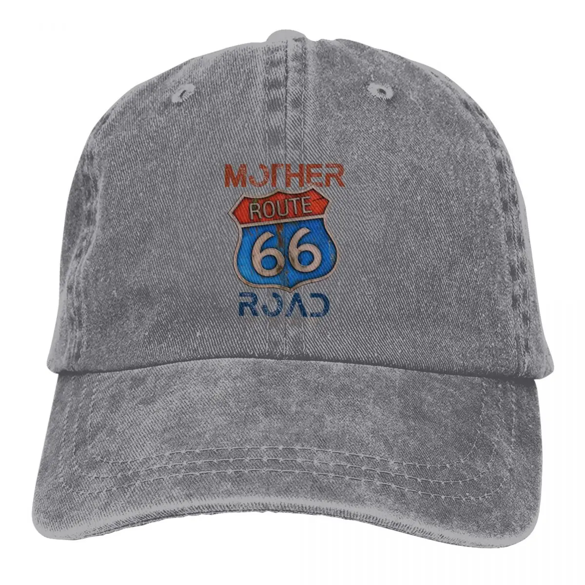 

Vintage Blue Baseball Cap Men Cowboy Hats Women Visor Protection Snapback Route 66 Caps