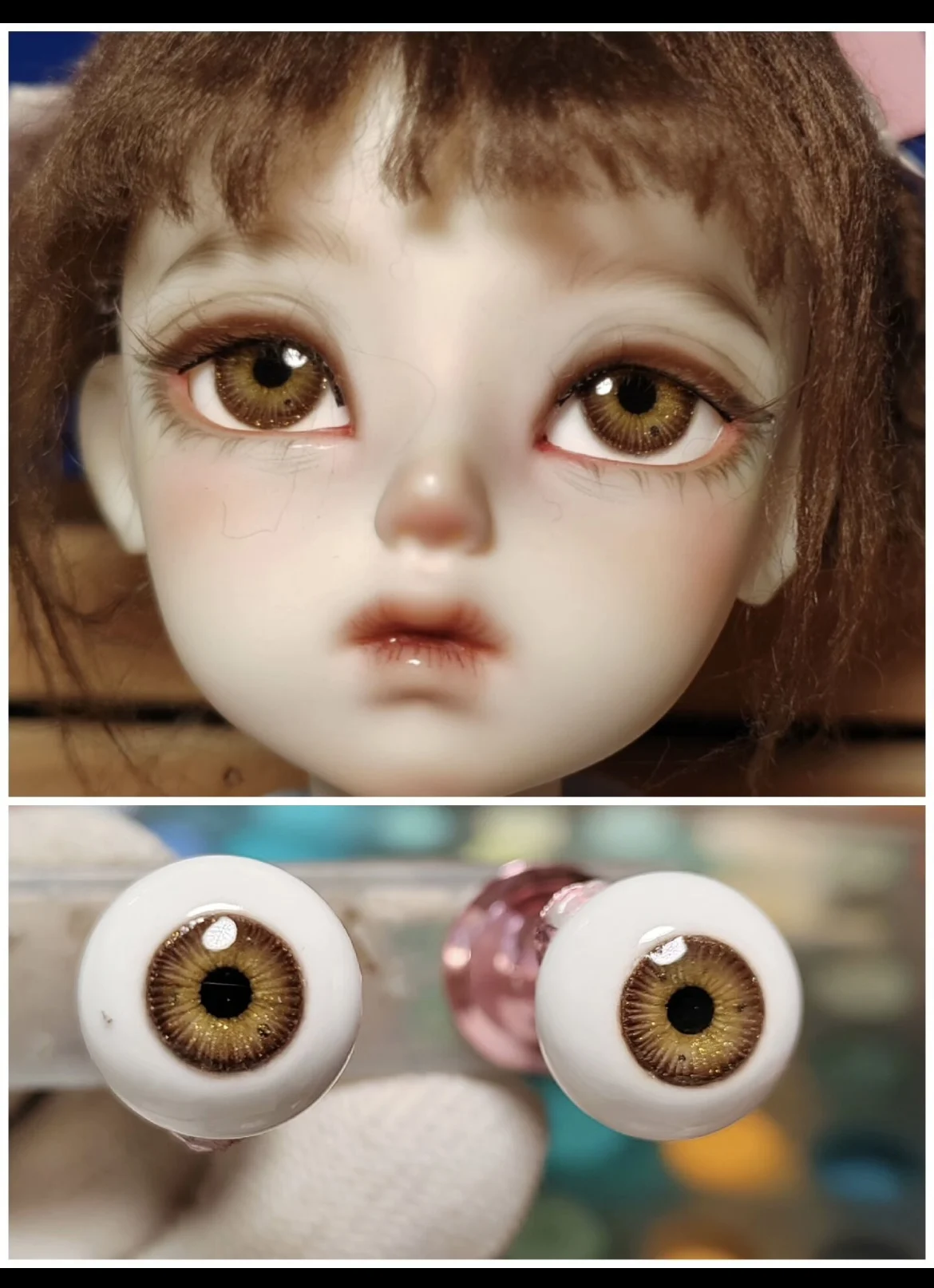 عيون دمى MDD MSD مصنوعة يدويًا بتصميم “قهوة بعد الظهر” مقاس 1/4 و1/6 لدمى BJD، عيون آمنة، زوج واحد، شحن مجاني