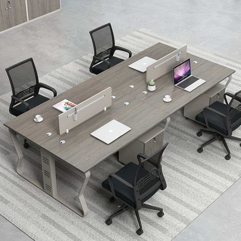 Foshan staff desk 4 people simple modern card seat computer table and chair High Quality