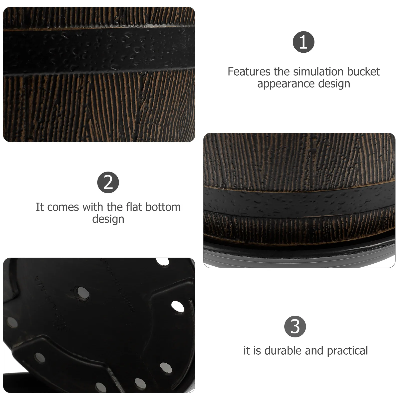 

Цветочный горшок из смолы, садовый горшок, контейнер, имитация деревянного ведра, стол, декор для домашнего офиса, посадка суккулентов, маленькая трава