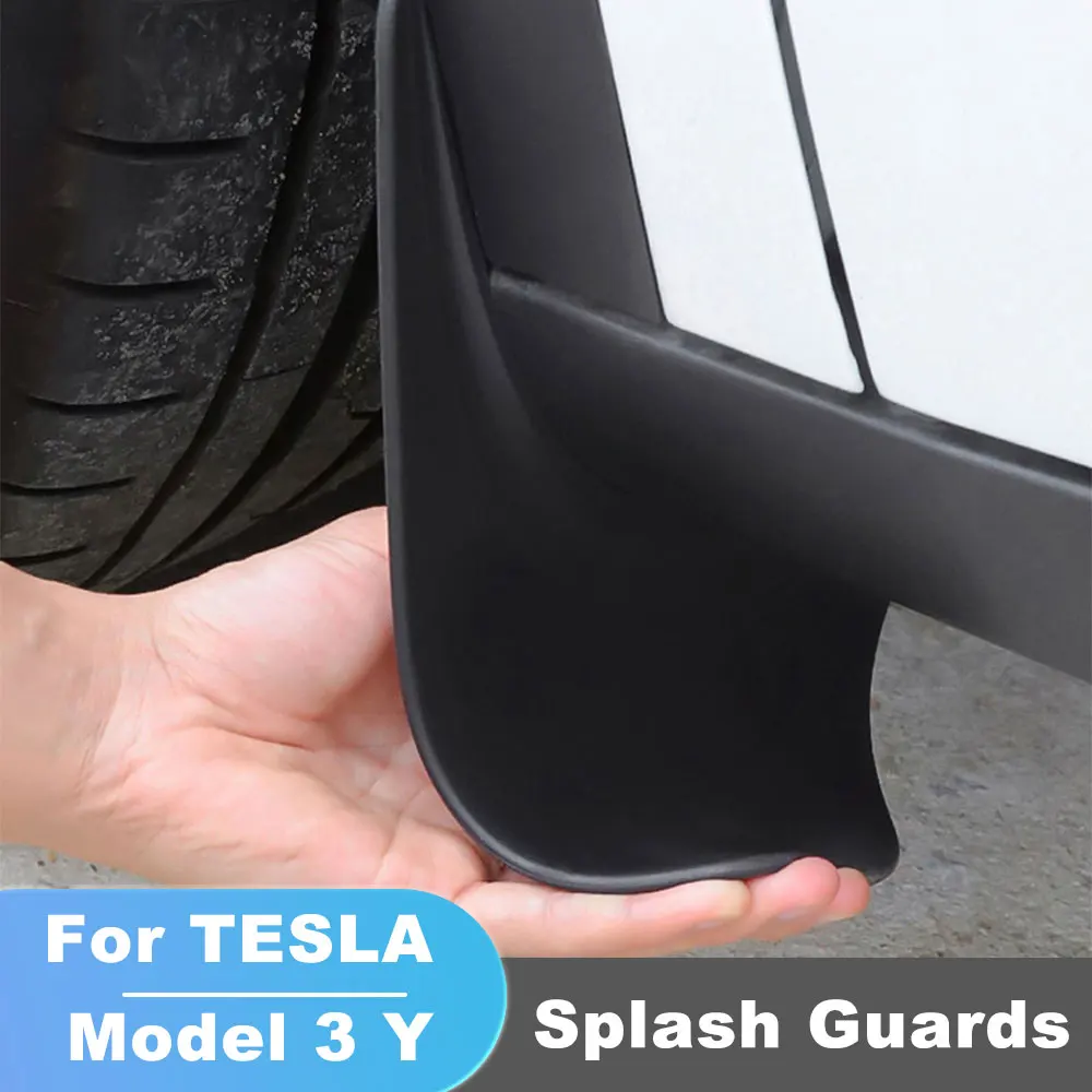 For Tesla Model Y High Quality Matte Black Splash Guards Mud Flaps Mudguards No Need to Drill Holes Model 3 Y Fender Mud Guard