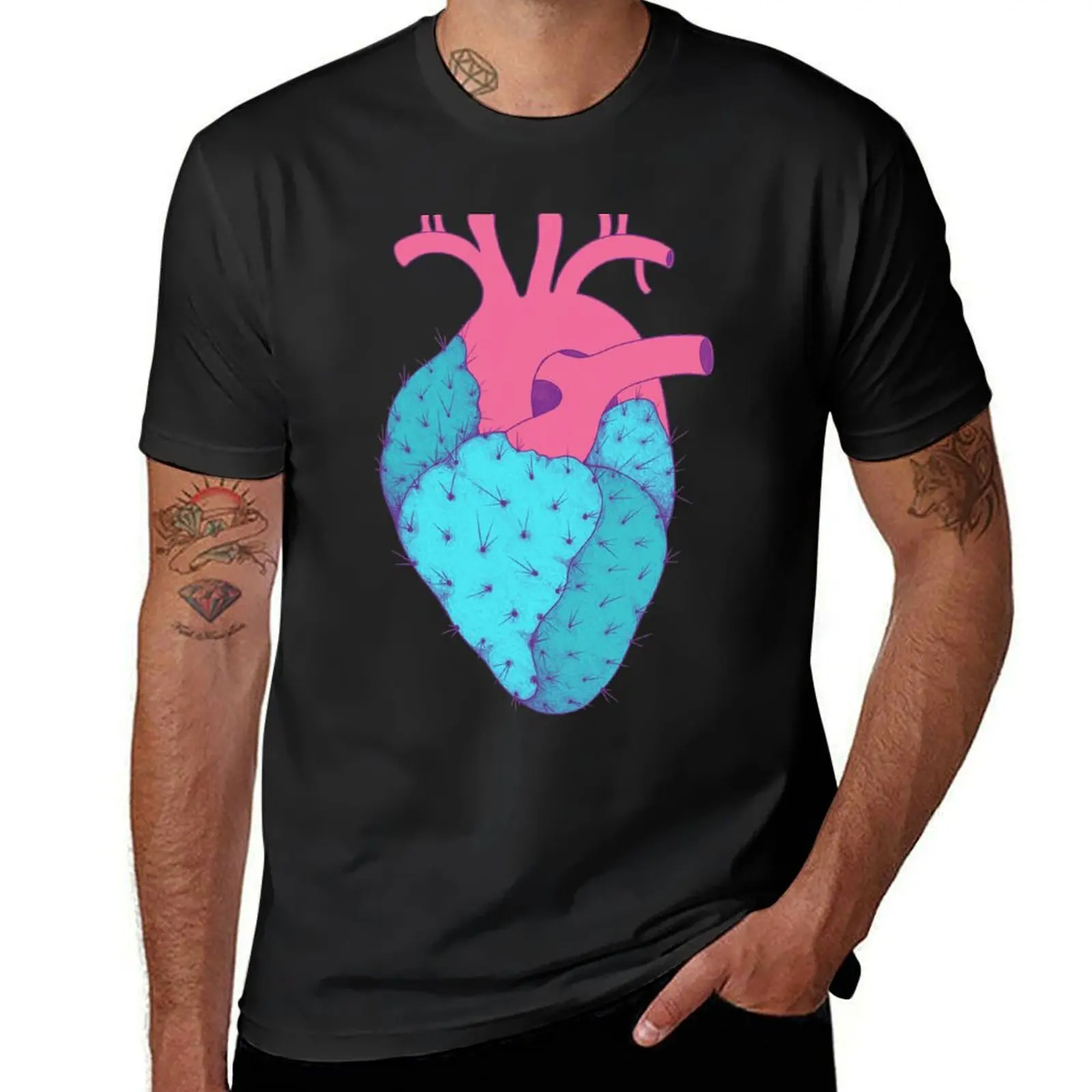 

Cactus Heart T-Shirt Short sleeve tee plain kawaii clothes sweat mens vintage t shirts