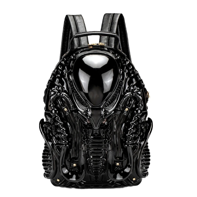 

37Cm PVC Y2k Fashion Unique Special-shaped Backpack Personality Iron Blood Warrior Street Punk Style Unisex Backpack Gift