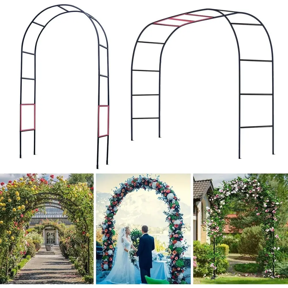 Sturdy Garden Arch Trellis - 4.6ft Wide x 7.9ft High or 7.6ft Wide x 6.4ft High - Ideal for Climbing Plants, Garden Decor, and S