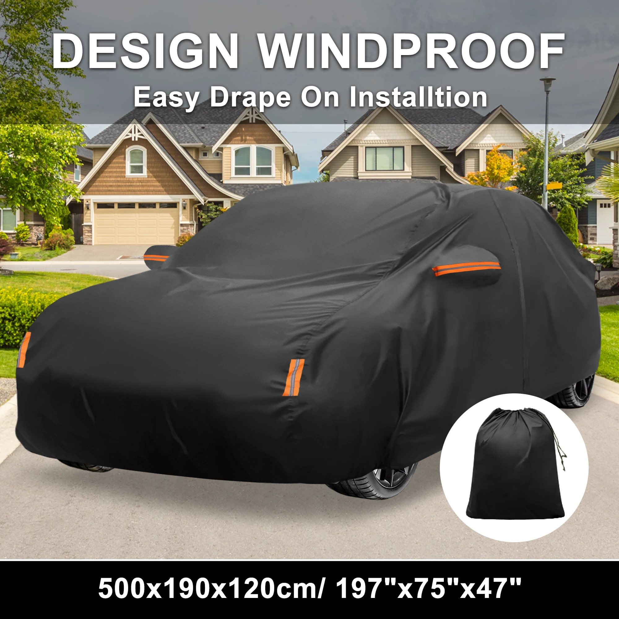 X Autohaux Waterproof Car Cover 210D-PU Car Outdoor Full Cover for Honda Accord Sedan/Coupe 2001-2024 with Driver Door Zipper