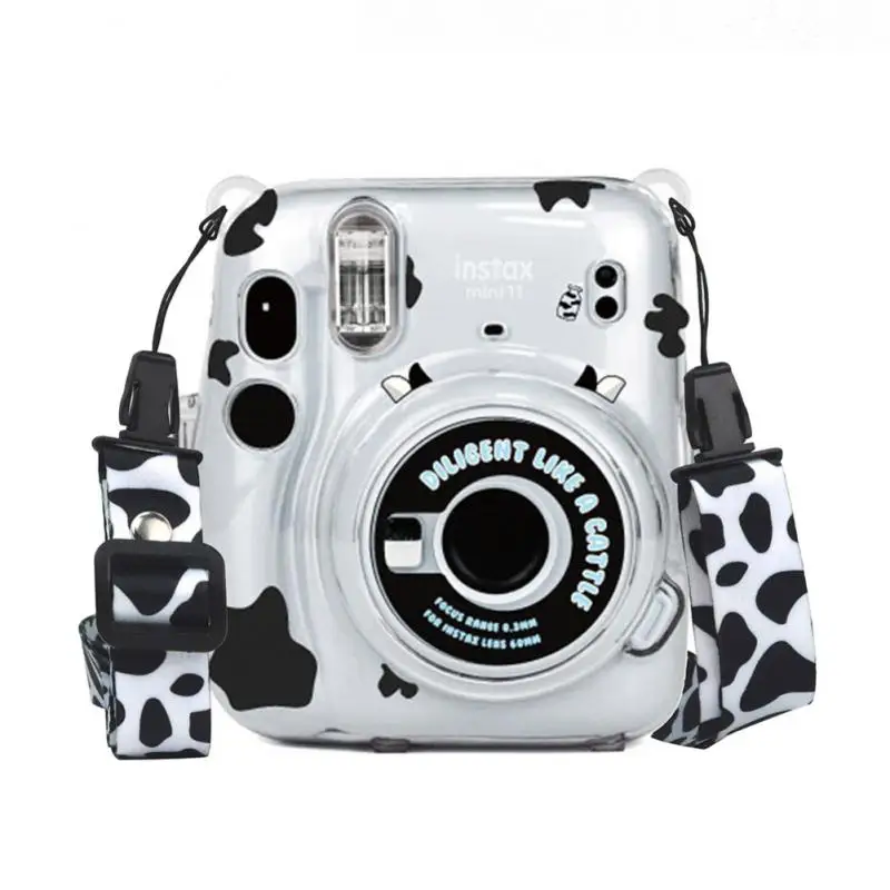 Crystal Shell With Sticker Transparent Protective Shell Three Piece Set For Instax Mini11 Storage Case Photo Bag