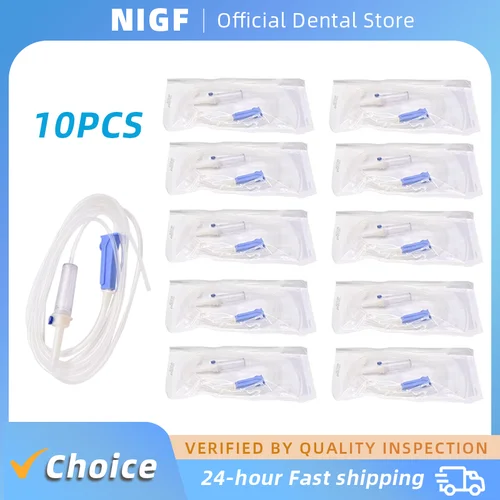 10 unids/lote tubo de agua desechable Dental irrigador de boca tubo de agua de implante tubo de refrigeración longitud 3,1 m herramientas de materiales de dentista