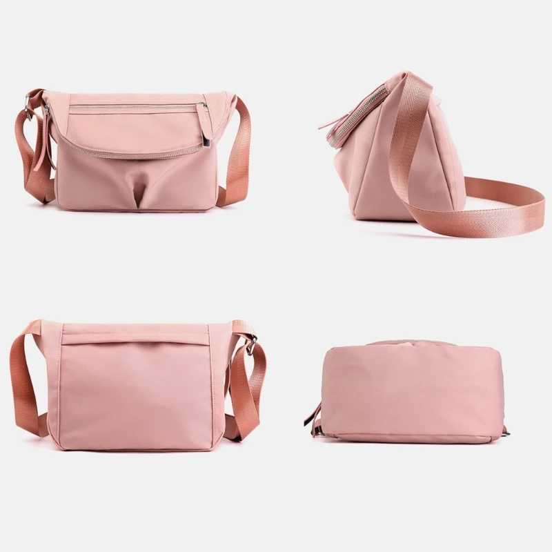 Bolso cruzado de nailon que combina con todo para mujer, bandolera de gran capacidad para estudiantes, escolar, informal, de viaje, sólido