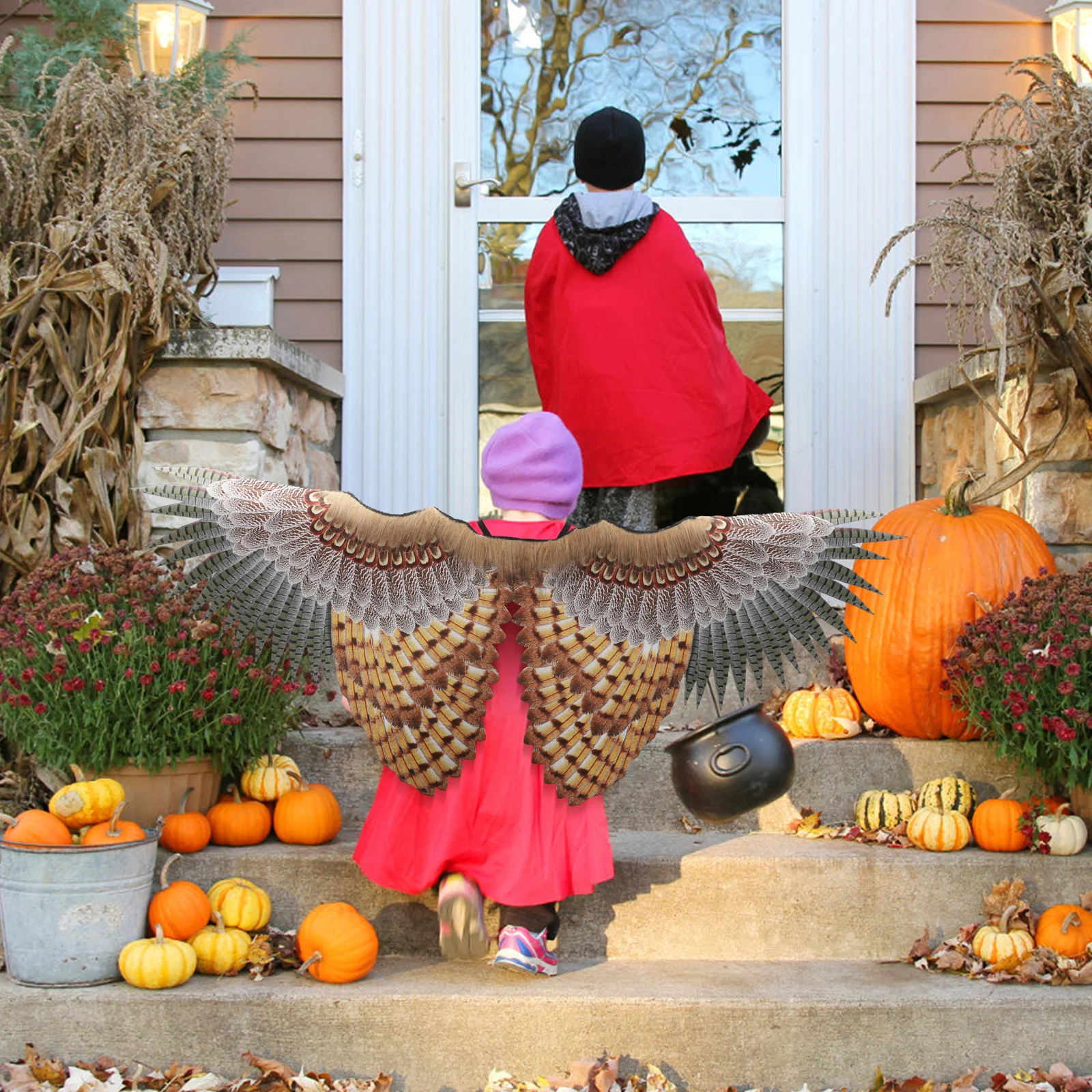 

1 комплект костюма совы с маской крыльев, реалистичный дизайн животного, простой в использовании, отлично подходит для косплея, вечеринки, реквизита для фотосессии, активности