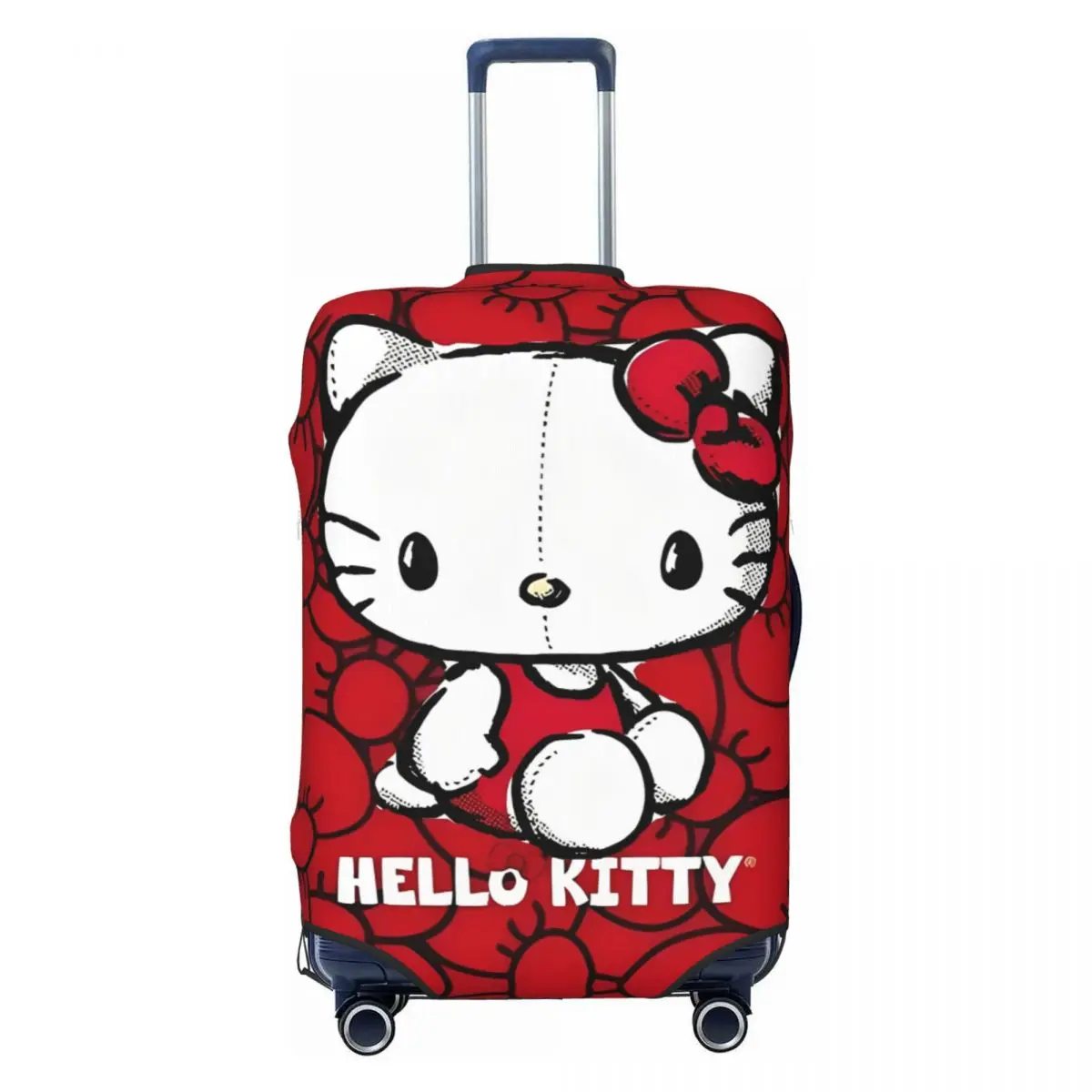 

Custom Hello Kitty Cartoon Cat Suitcase Cover Cruise Trip Holiday Useful Luggage Accesories Protector