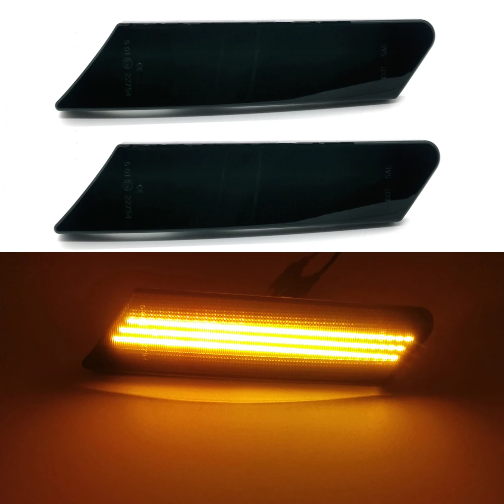 

2Pcs LED Side Marker Turn Signal Light Blinker Repeater Fender Lamps For Porsche 911 997 Carrera GT2 GT3 Boxster Cayman 987