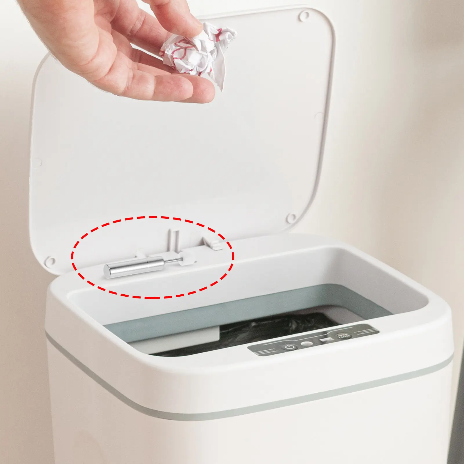 6Pcs Mini Hydraulic Trash Can Lid Damper Close Shock Absorber for Small Kitchen Bathroom Office Wastebasket Garbage