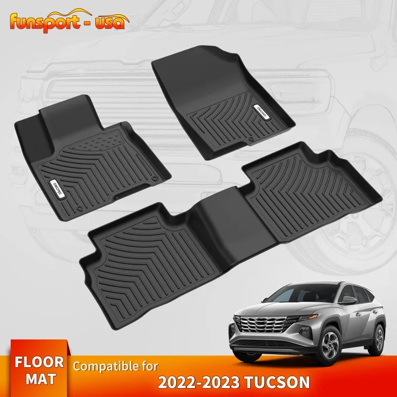 

Car Floor Mats TPE Rubber Liners For 2022-2024 Hyundai Tucson Carpet All Weather United States