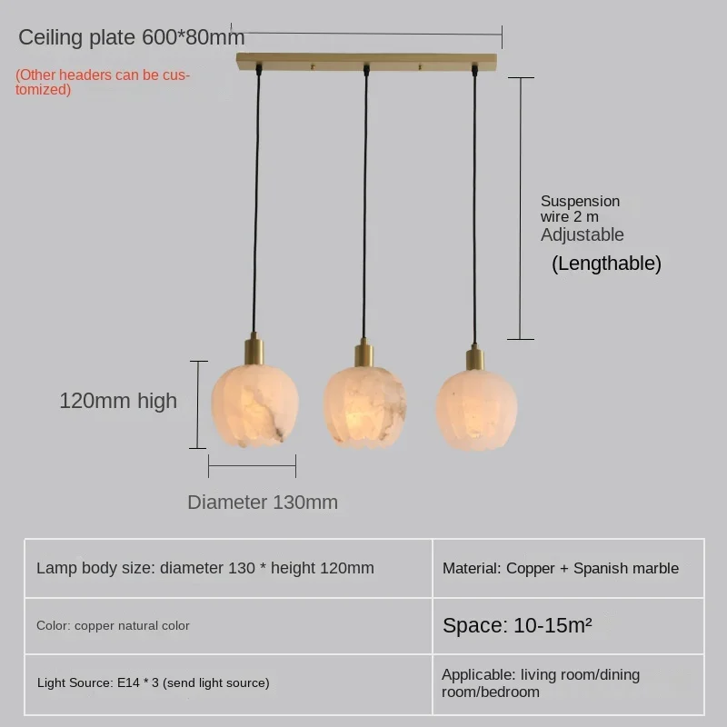 GHJUYIOL-Petite Lampe Suspendue Luxueuse et Minimaliste, Pétale de Bourgeon Floral, en Marbre, pour Restaurant, Chambre à Coucher, Bureau, Bar, Frêne