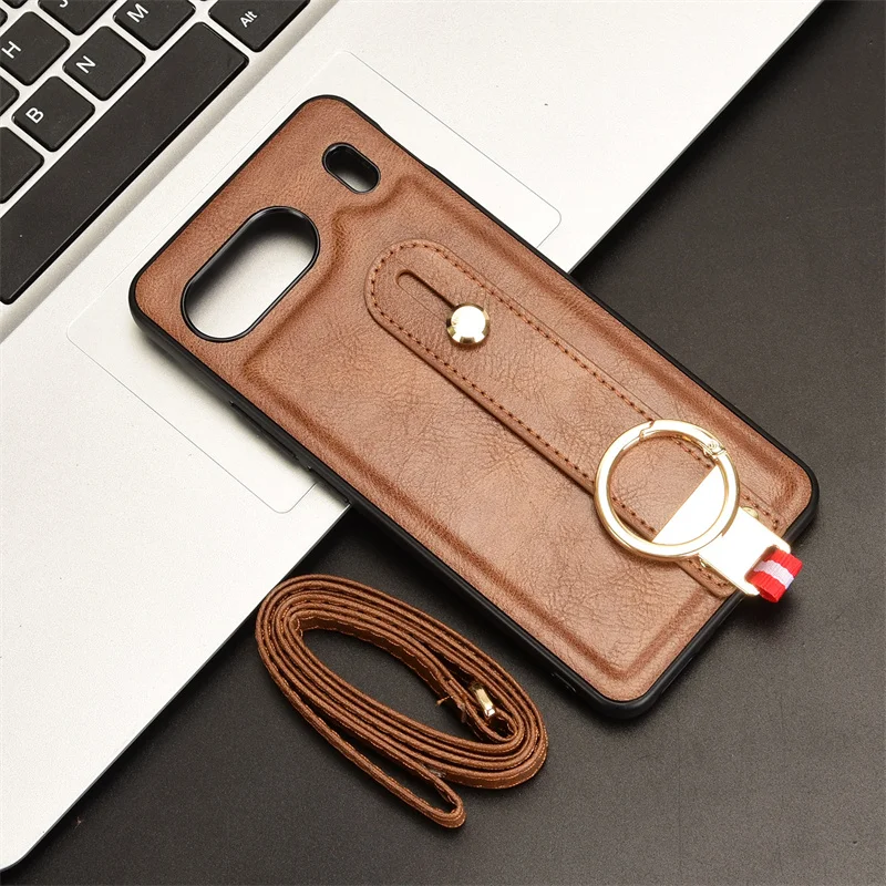 For OnePlus Nord 4 Anti-Shock Business Leather Wristband Cover Case For One Plus Nord 4 OnePlusNord4 5G Non-Slip Protective Case