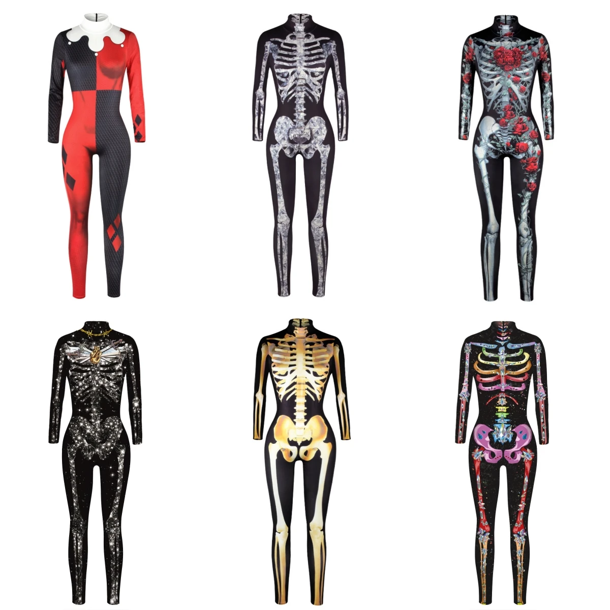 Halloween Schedel 3D Digitaal Afdrukken Cosplay Zentai Jumpsuit Volwassen Kinderen Party Rollenspel Body Dress Up Kostuum Outfit