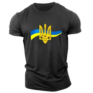 Men's Short-sleeved manga-print ukraine, round collar pullover, Ukraine national emblem, summer fashion clothes 8 Main Sales National Products - №3