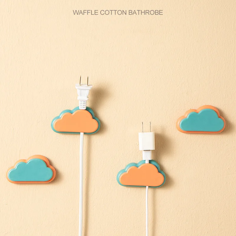 Cloud Shape No Punching Data Line Protectors Cable Organizer Usb Line Earphone Cable Organizer Multifunctional Hooks