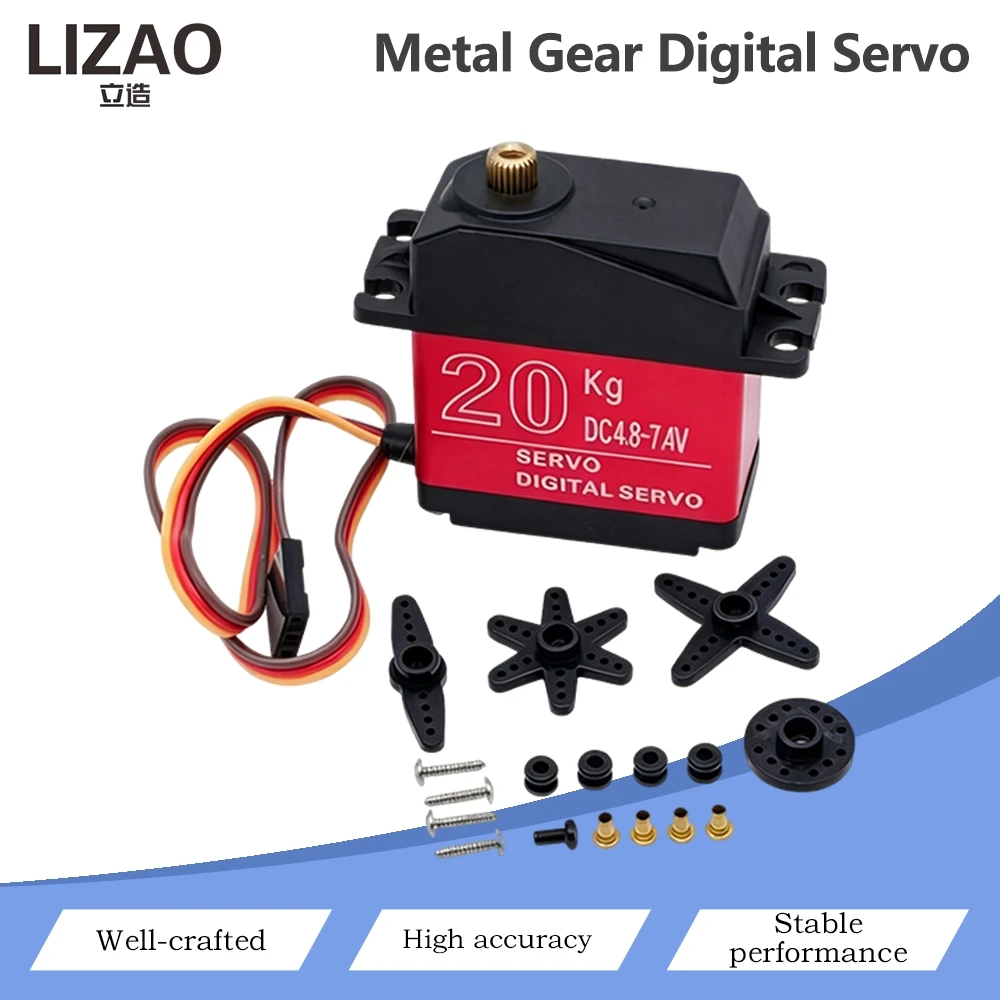 20KG 25KG 30KG 35KG Metallgetriebe Digital-Servo DC4.8-7.4V Hochdrehmoment 180-Grad-Rotation Servomotor für RC-Roboter