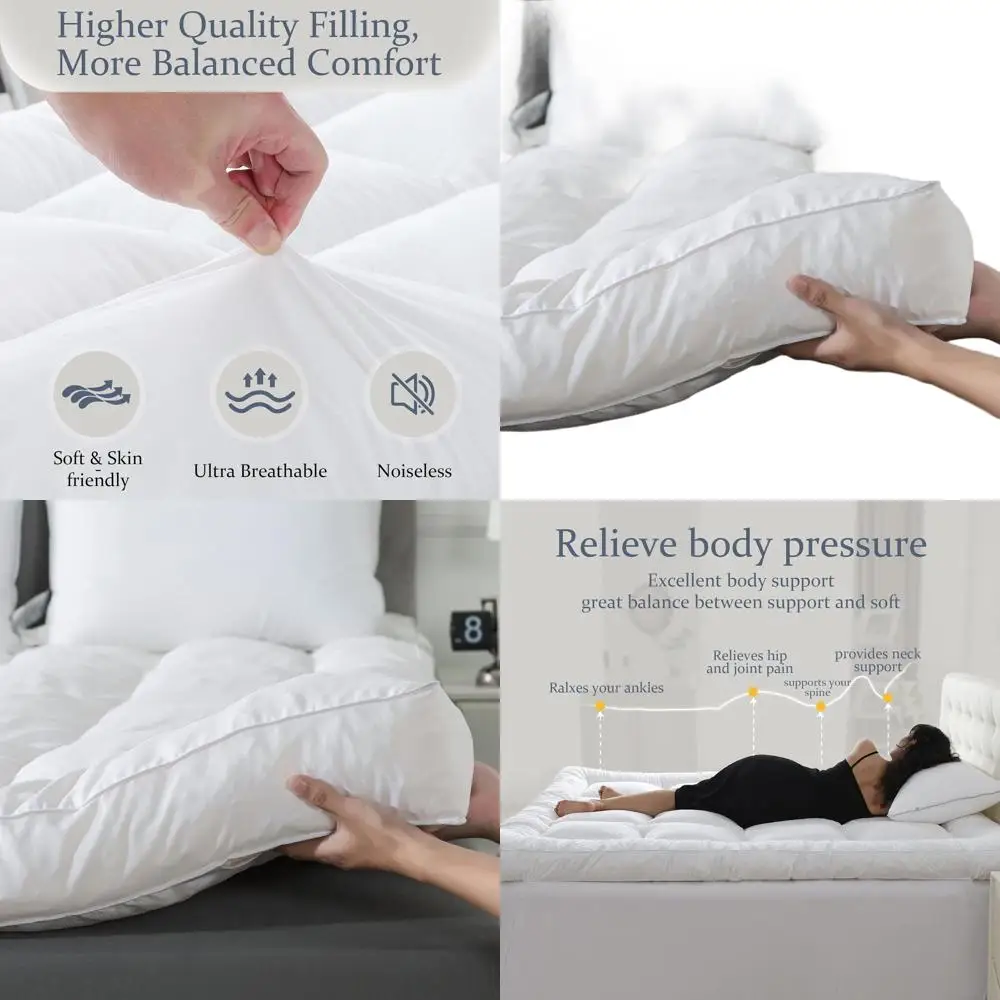 

5 Inch Memory Foam Mattress Topper Full for Pressure Relief, 100% Cotton Cover, Comfort Supportive Pillow Top Mattress Topper, 2