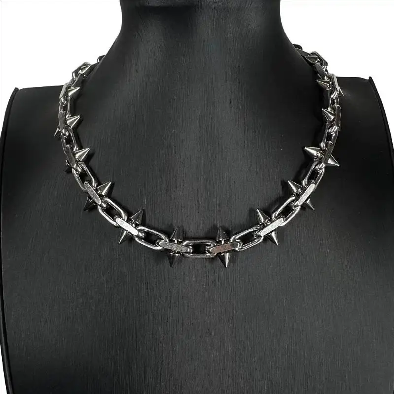 Spike Necklaces Hip-hop Gothic Punk Style Barbed Chain Collar Choker Men Women Girls Jewelry Accessory Gift
