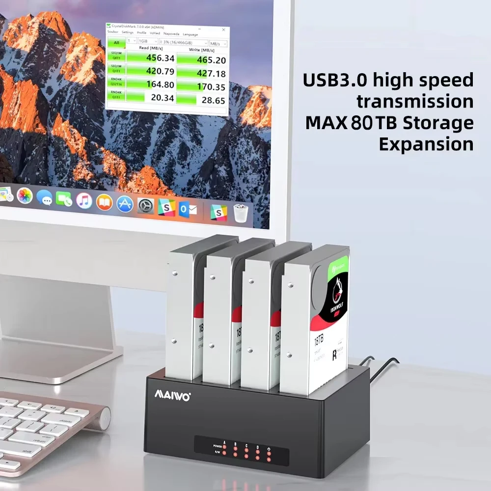 MAIWO 4 Bay HDD Docking Station SATA to USB3.0 2.5