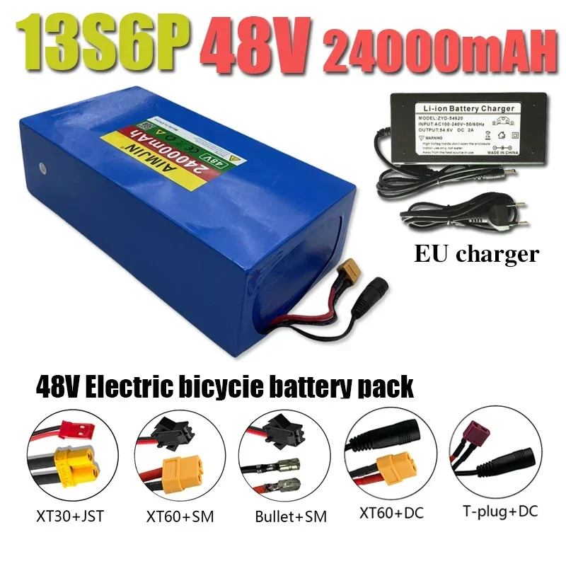 Brand new 48V 24Ah lithium 13s6p battery pack 48v 24000mAh 2000W for Citycoco electric scooter battery built in BMS