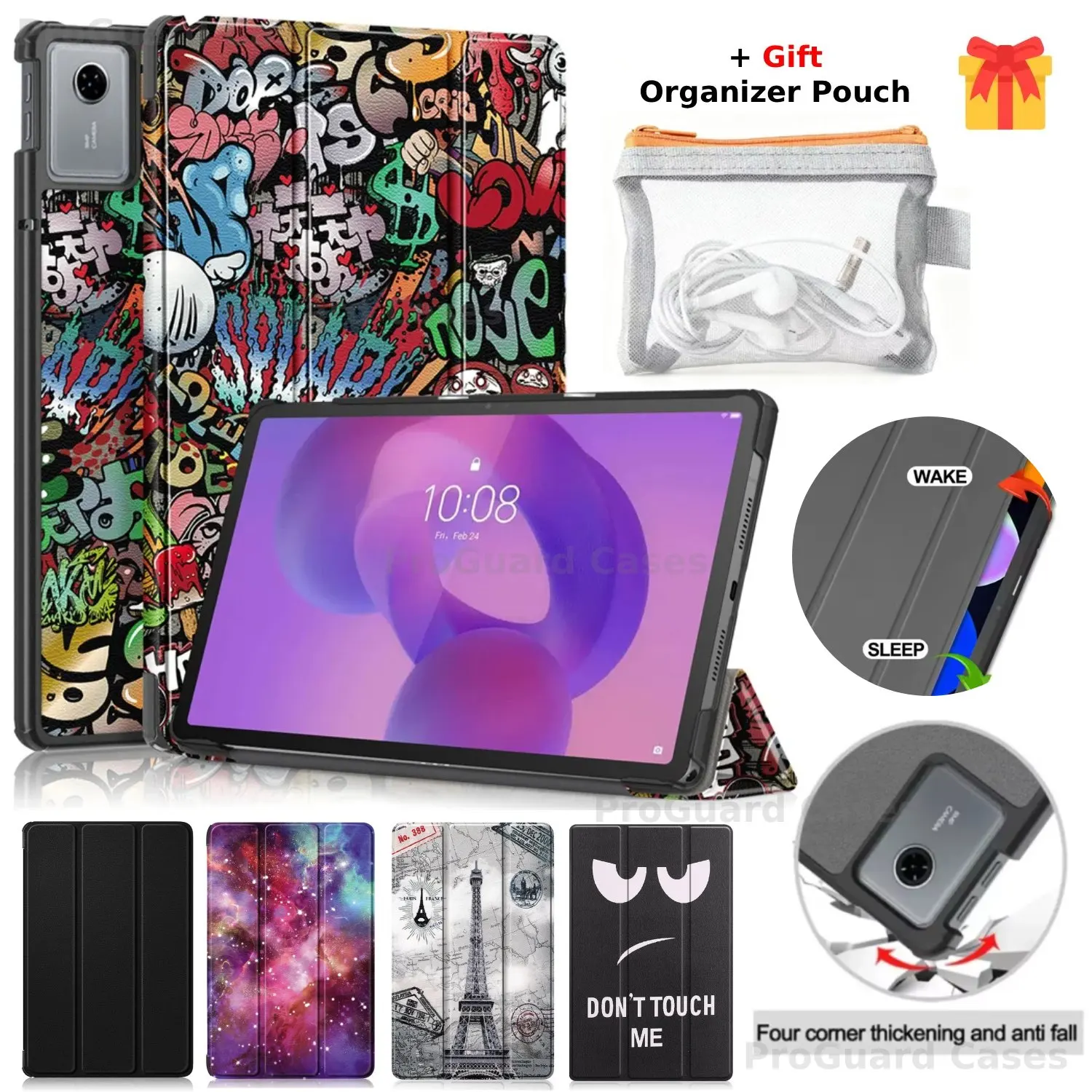 For Lenovo Tab Idea 11 Case TB336FU TB336ZU Tri-fold Stand Magnetic Wake/Sleep PU Leather Cover Xiaoxin Pad 2025 11'' Funda