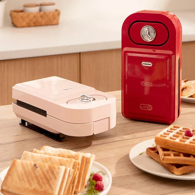 220V Electric Sandwich Maker Breakfast Machine Multi-baker Toaster Baking  Waffle Maker Takoyaki Toast Pressure Toaster