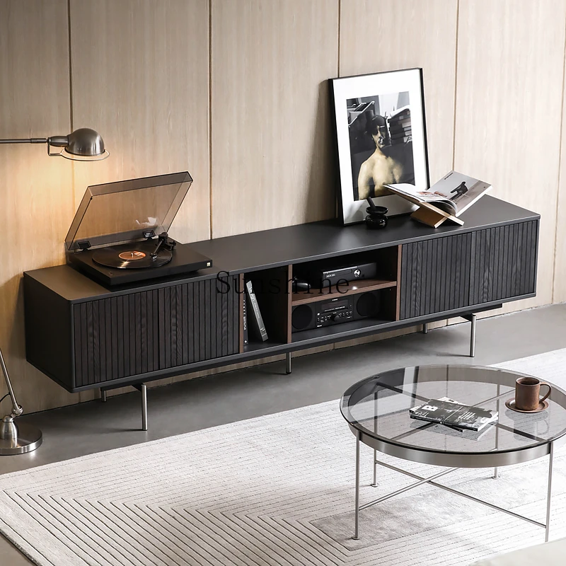 Italian simple TV cabinet metal four-door audio-visual locker