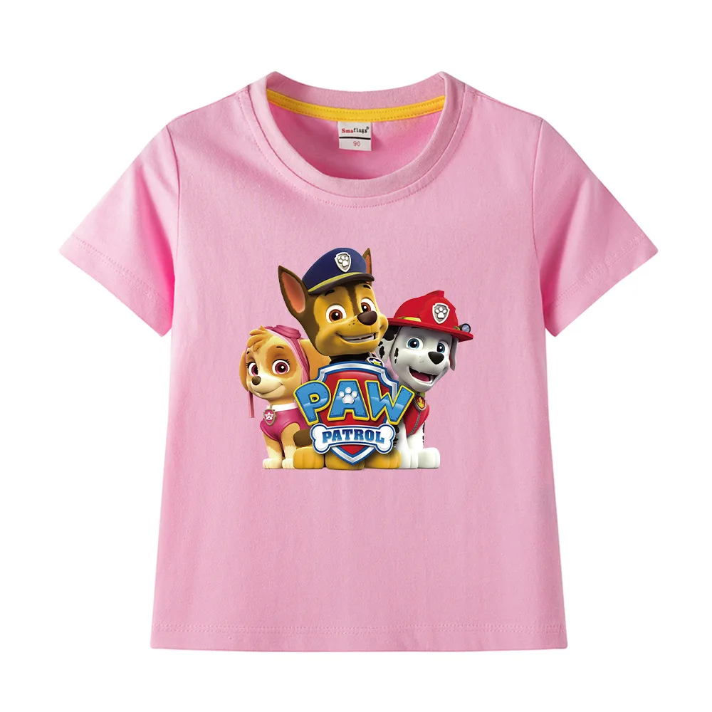 Paw Patrol Cotton T-shirt for Chlidren Girl Clothes Spin Master Shirt Kids Clothing for Boys Tops Anime Printed Fashionable Tees