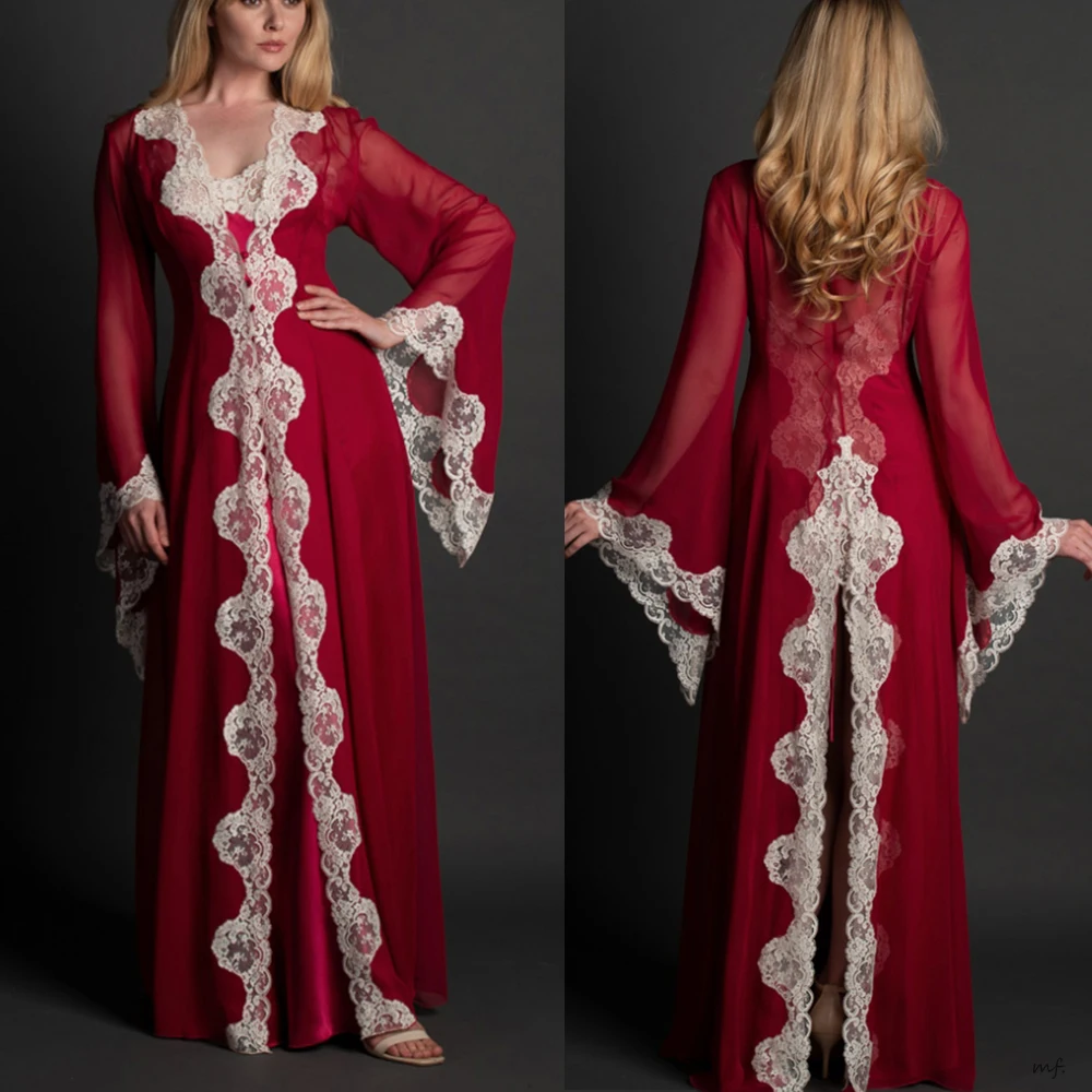 

Элегантный халат для невесты и ночная сорочка с аппликациями, платья для фотосессии, одежда для сна, халат для выпускного вечера, пижамы для подружек невесты, пошив на заказ