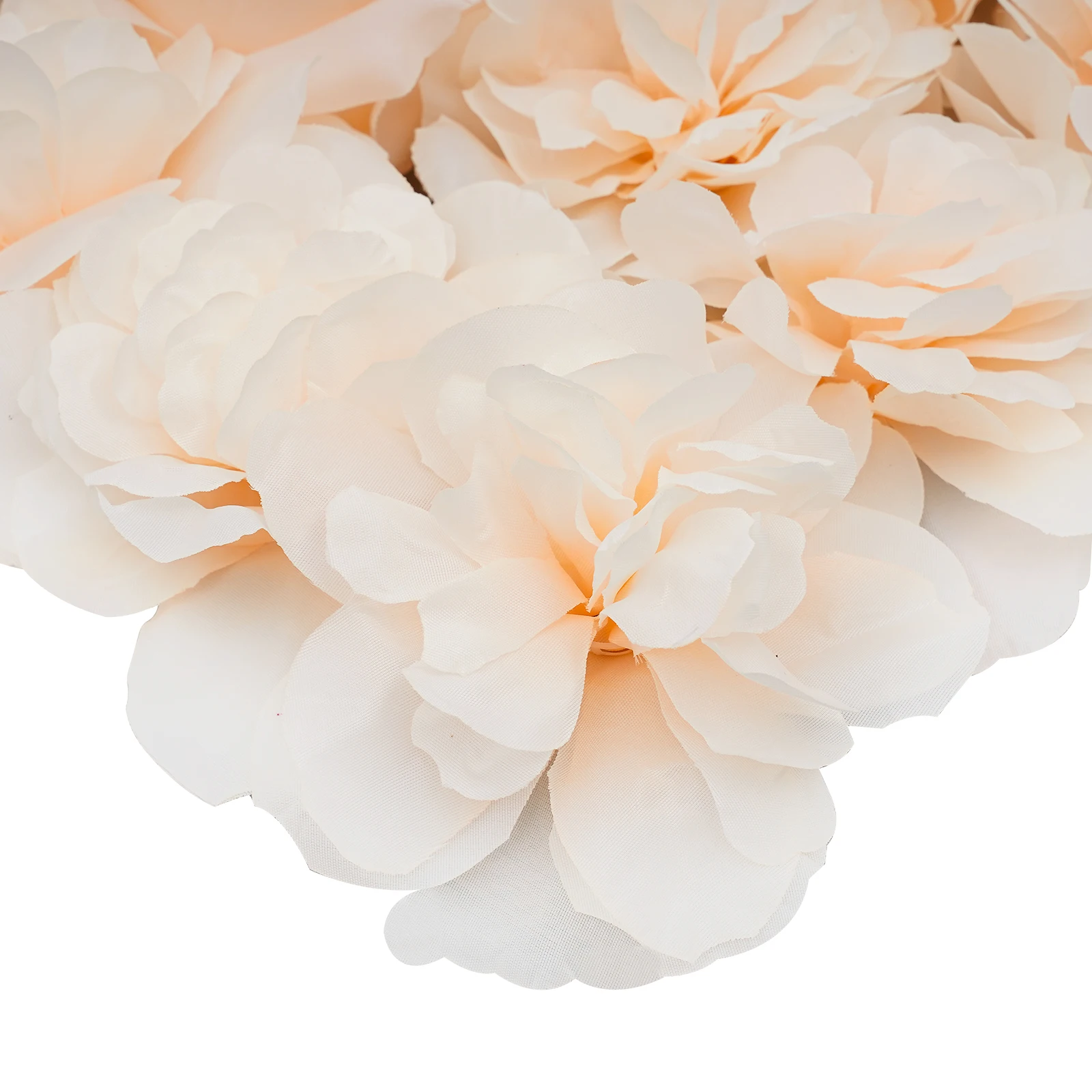 6-teiliges Set Pflanzen-Blumen-Wand Bestickte Kugel Künstliche Blumenwand-Platte Weiß Frucht+Hell-Champagner Prachtvolle Rose – Detail 8
