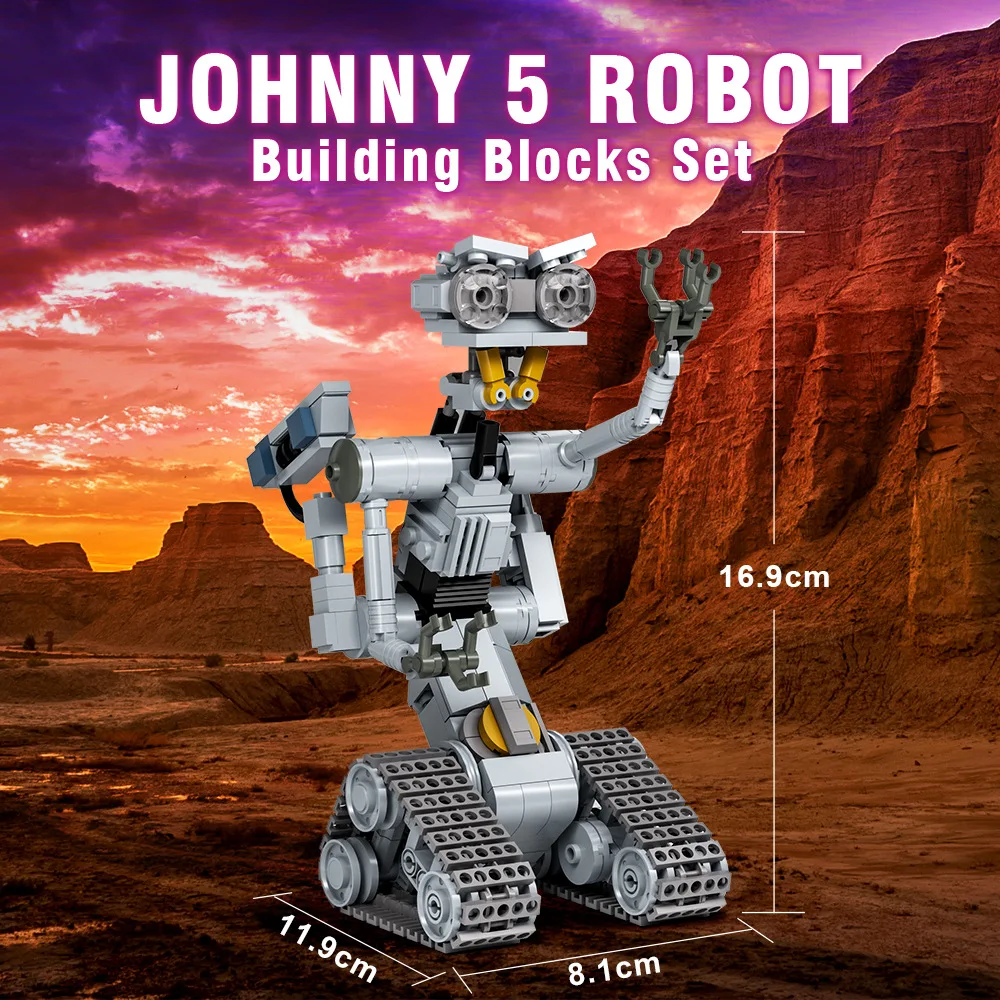 Hot Johnny 5 Robot Building Block Kits Short Open Circuit Classic Movie Number 5 Mech Robot Building Toys Kid Birthday XMAS Gift